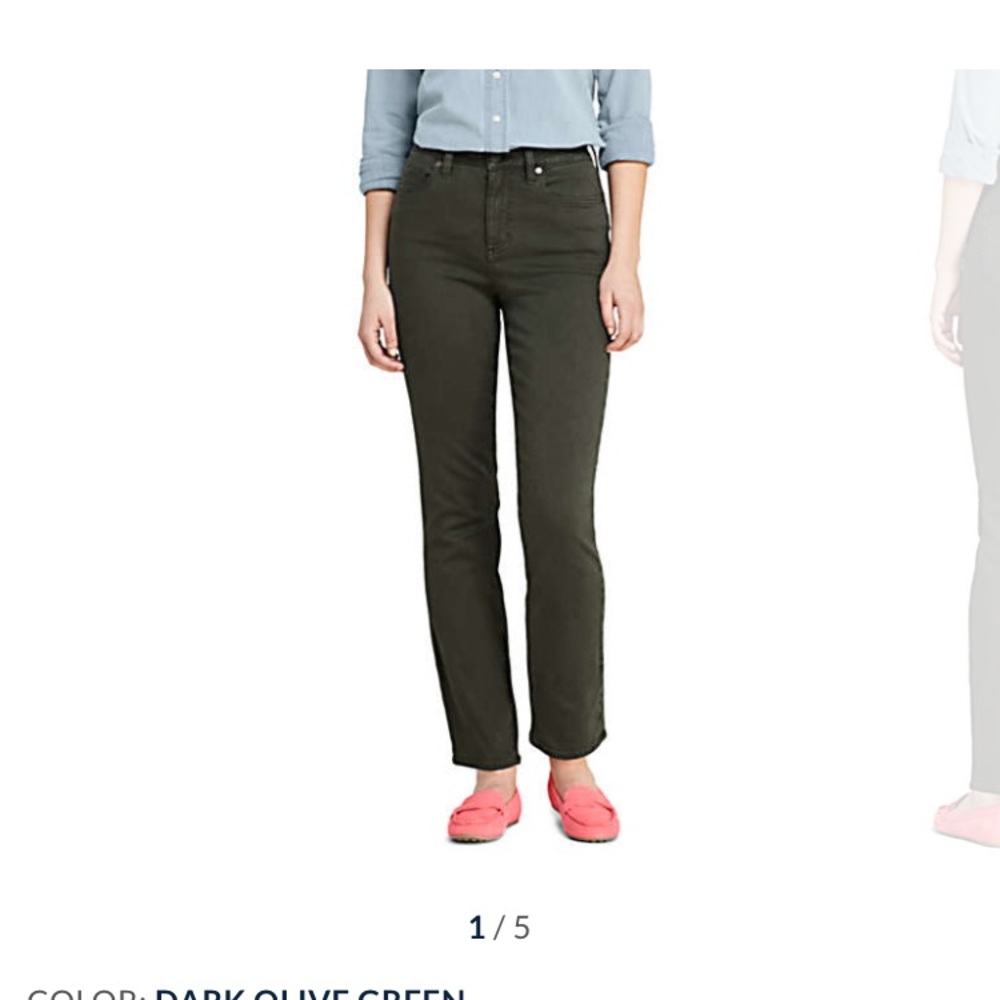 Lands End mid rise curvy straight jeans
